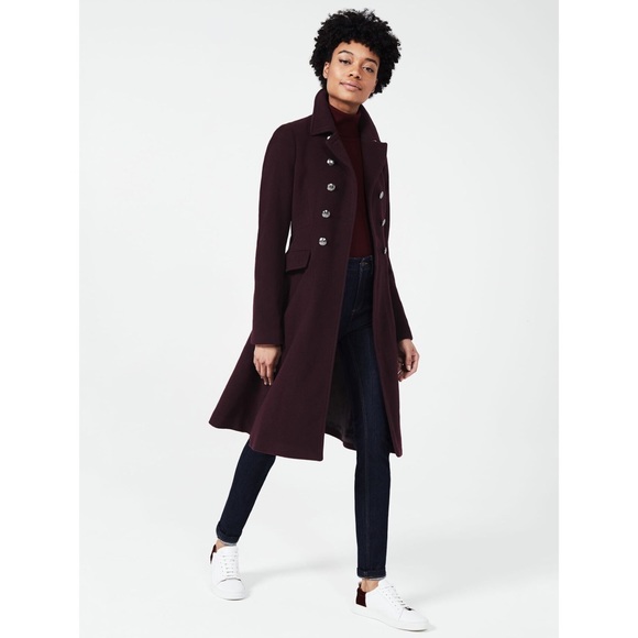 Hobbs London Francesca Wool Blend Coat US 2 - Picture 2 of 7